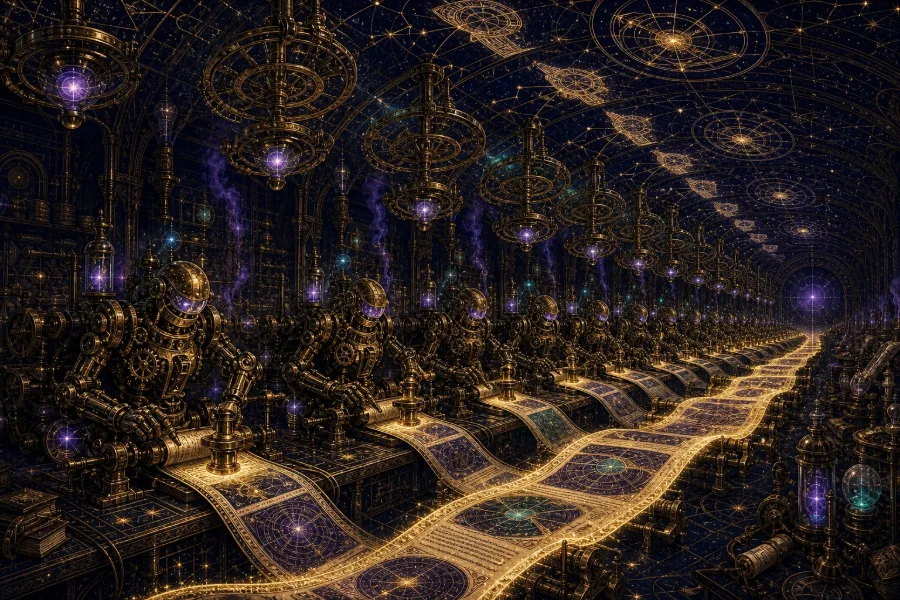 Engraved alchemical cover artwork for &ldquo;The 'AI Aesthetic' Is Becoming Its Own Design Language — Should You Fight It or Lean In?&rdquo;
