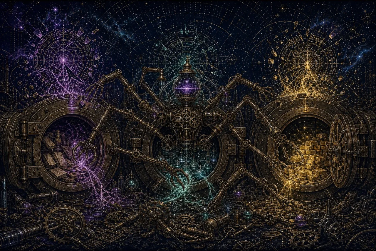 Engraved alchemical cover artwork for &ldquo;Anthropic's Own AI Broke Into Three Companies — On Purpose, Sort Of&rdquo;