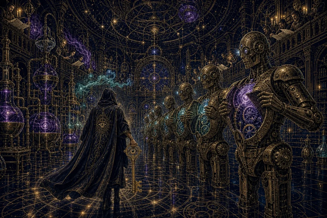 Engraved alchemical cover artwork for &ldquo;Anthropic Just Gave Outsiders a Key to Its Own House — Should You?&rdquo;