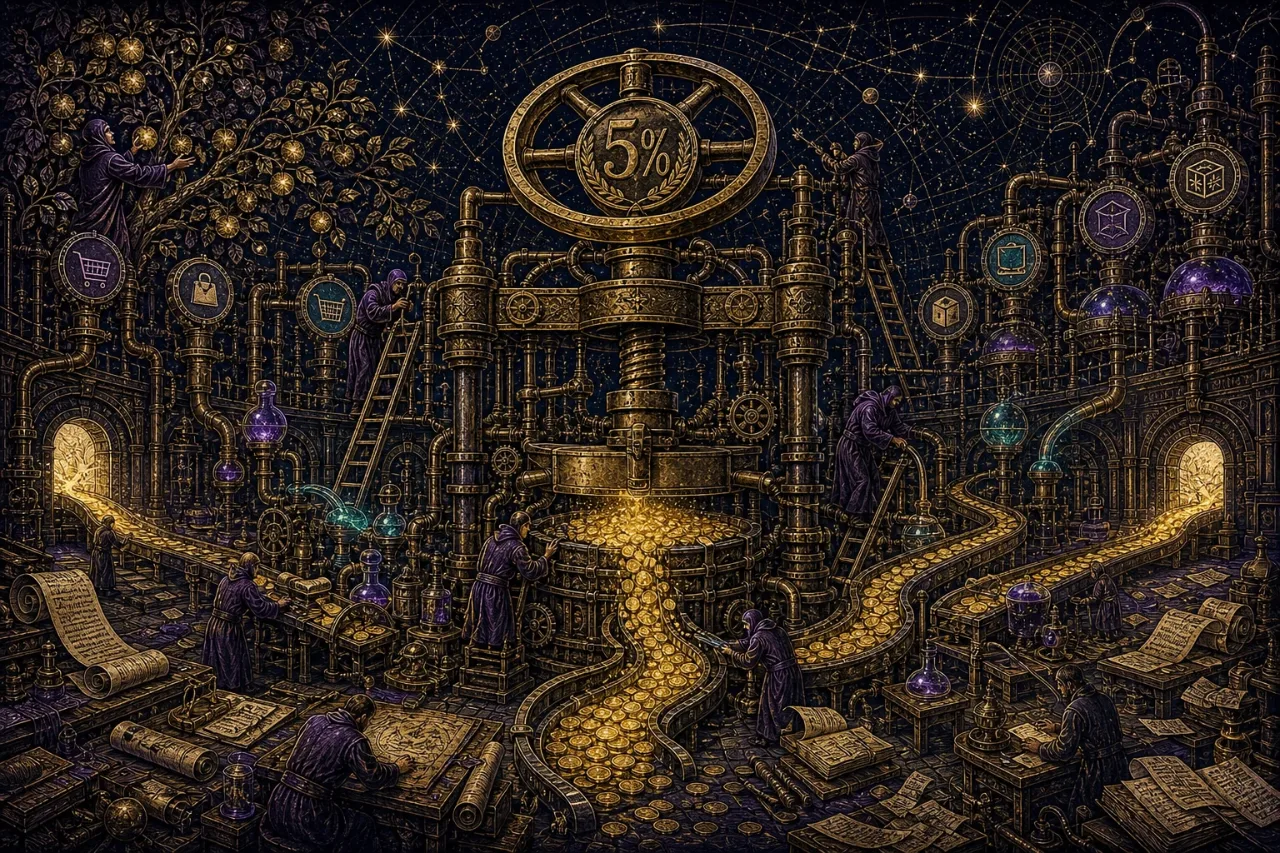 Engraved alchemical cover artwork for &ldquo;Apple's EU App Store U-Turn: What It Means If You Sell Outside the App Store&rdquo;