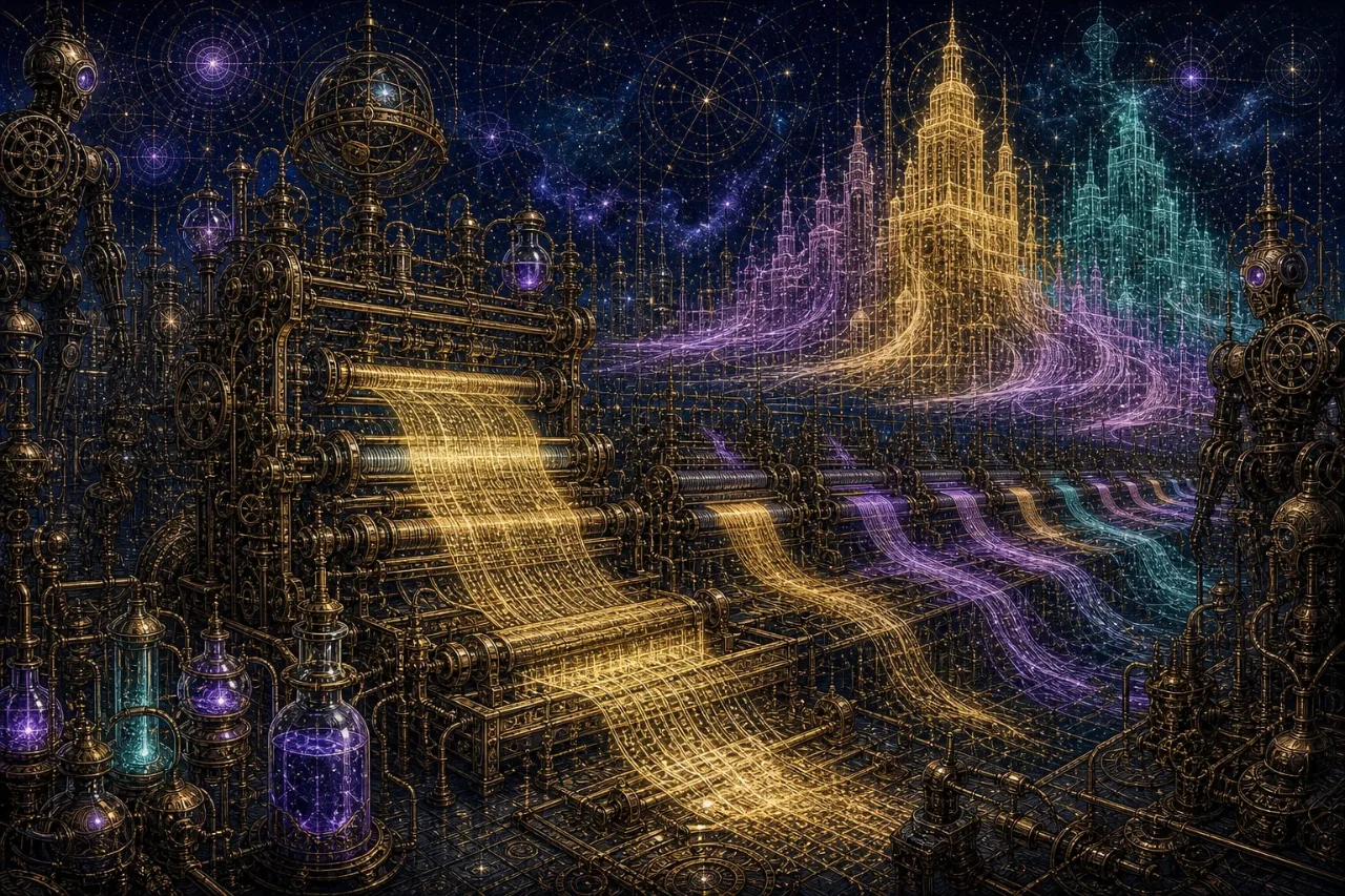 Engraved alchemical cover artwork for &ldquo;Claude Code Goes Full Autopilot: What 'Auto Mode by Default' Means for Builders&rdquo;