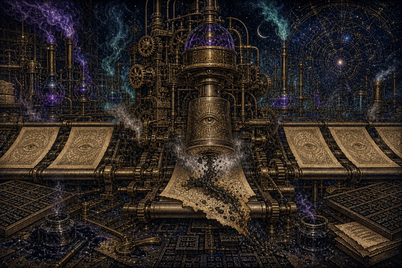 Engraved alchemical cover artwork for &ldquo;Does Google Penalize AI Content? What Actually Gets Hit&rdquo;