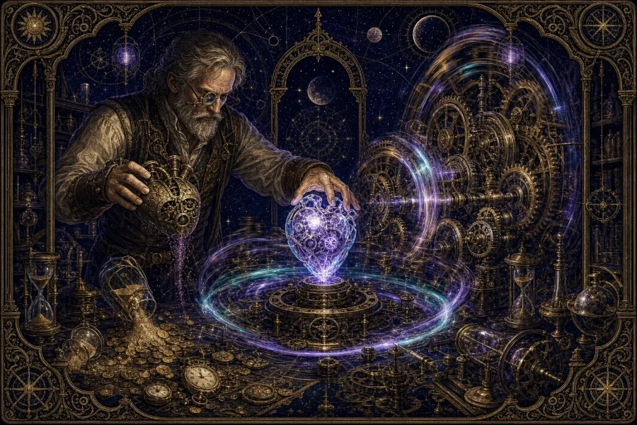 Engraved alchemical cover artwork for &ldquo;What Migrating a Production AI Agent to GPT-5.6 Actually Taught One Team&rdquo;