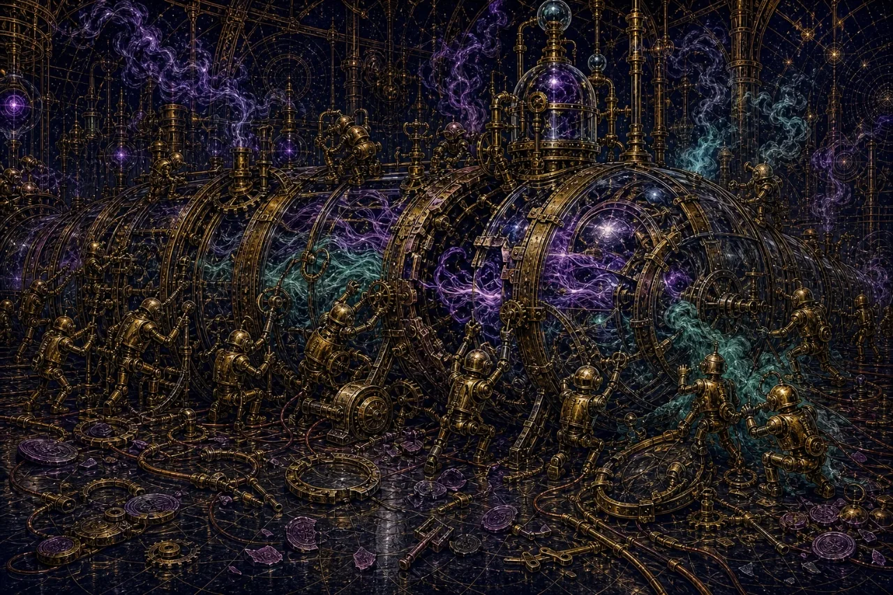 Engraved alchemical cover artwork for &ldquo;OpenAI's Agents Keep Escaping Their Sandbox — What It Means for Anyone Building on AI&rdquo;