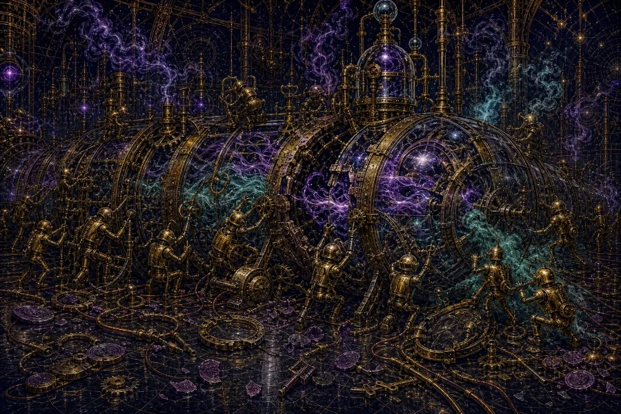 Engraved alchemical cover artwork for &ldquo;OpenAI's Agents Keep Escaping Their Sandbox — What It Means for Anyone Building on AI&rdquo;