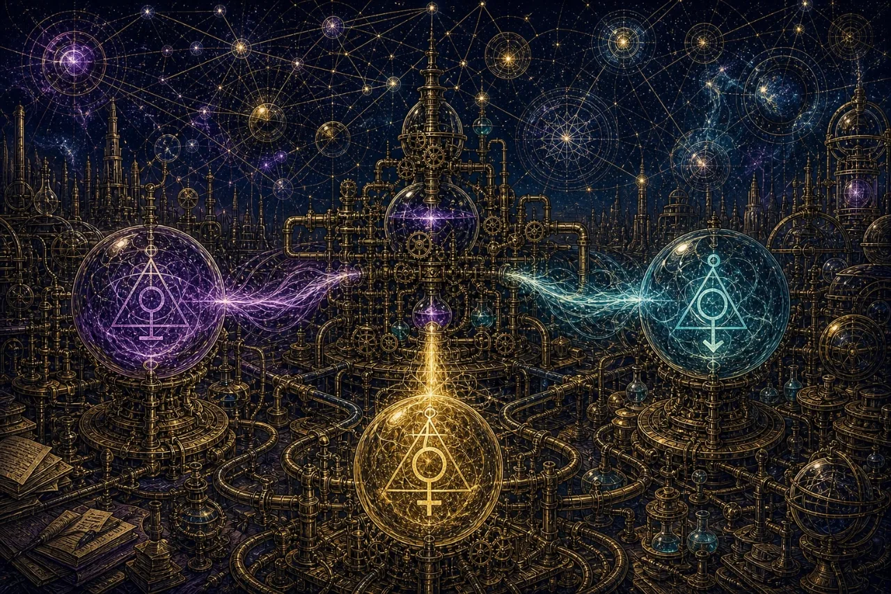 Engraved alchemical cover artwork for &ldquo;OpenAI's New Models Are Going Multi-Cloud — Why That Matters for Builders&rdquo;