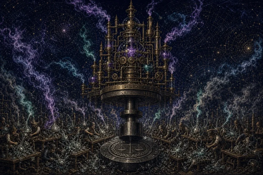 Engraved alchemical cover artwork for &ldquo;OpenAI Wants Tougher AI Regulation — Here's Why That Should Worry Indie Builders&rdquo;