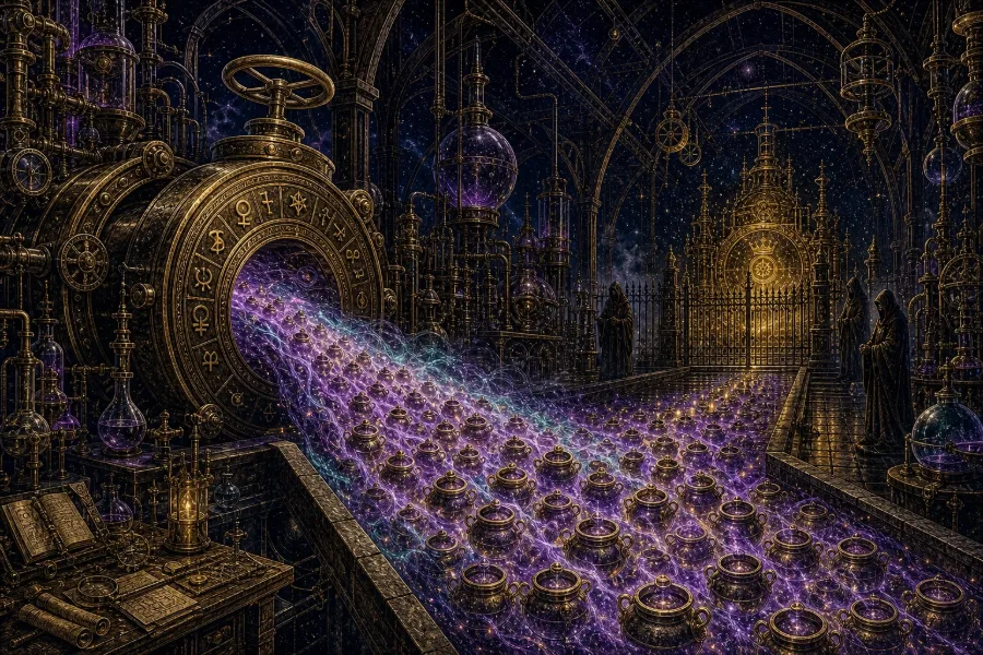 Engraved alchemical cover artwork for &ldquo;OpenAI Drops Rate Limits: What Unlimited Free ChatGPT Means for Your Content Stack&rdquo;