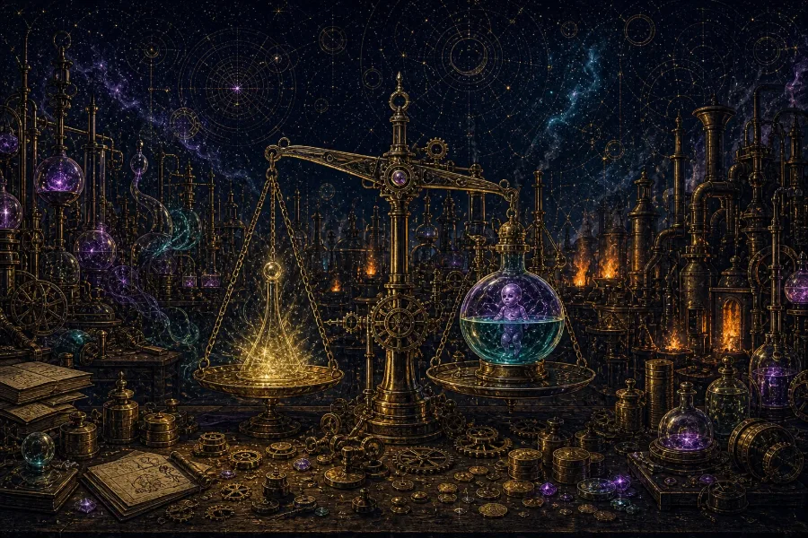 Engraved alchemical cover artwork for &ldquo;The Real Cost of Running AI at Scale: Writer's Token-Saving Playbook&rdquo;
