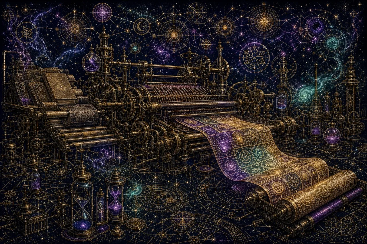 Engraved alchemical cover artwork for &ldquo;ScrollEd Turns Textbooks Into TikTok — The Content-Repurposing Playbook Every Founder Should Steal&rdquo;